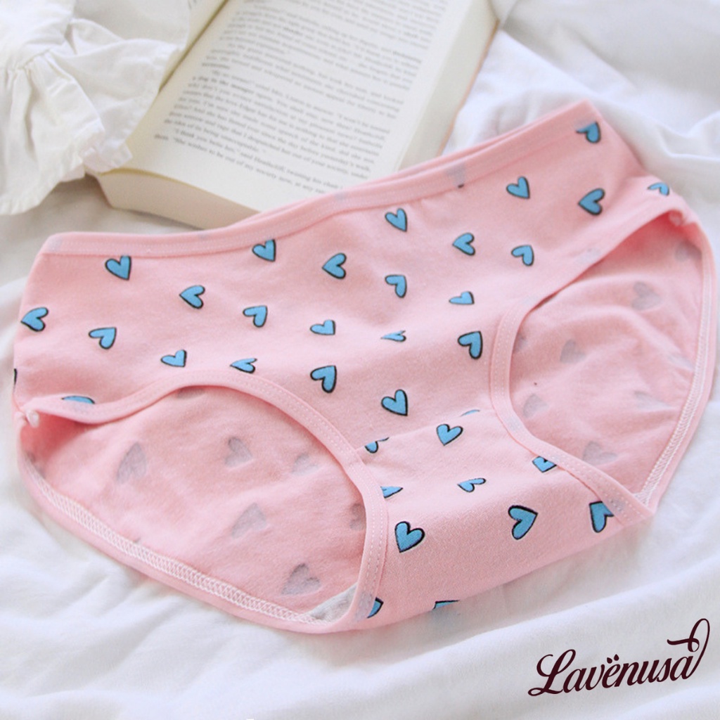 Quần lót cotton cao cấp hình trái tim đáng yêu dành cho nữ LAVENUSA QL73