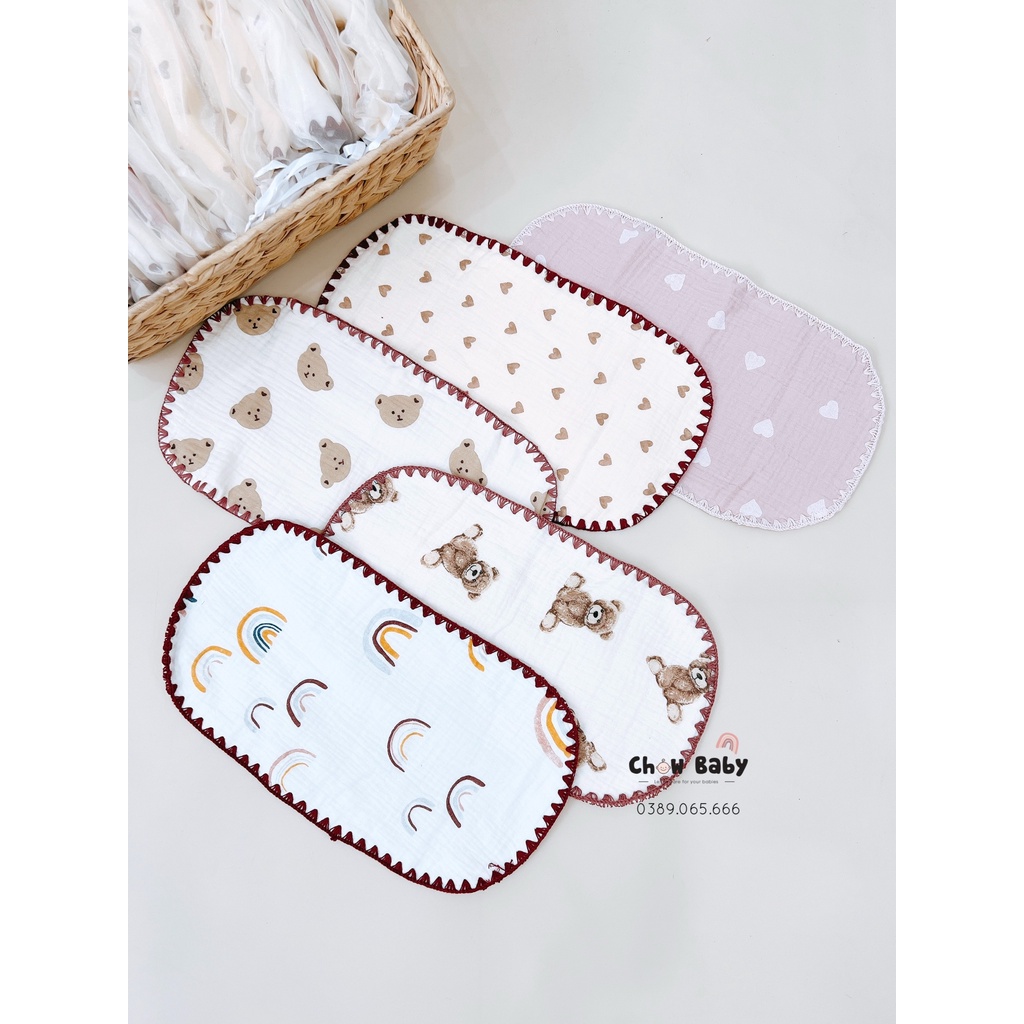 GỐI LÓT THẤM MỒ HÔI VẢI MUSLIN MOCHEE KÍCH THƯỚC 15X30CM