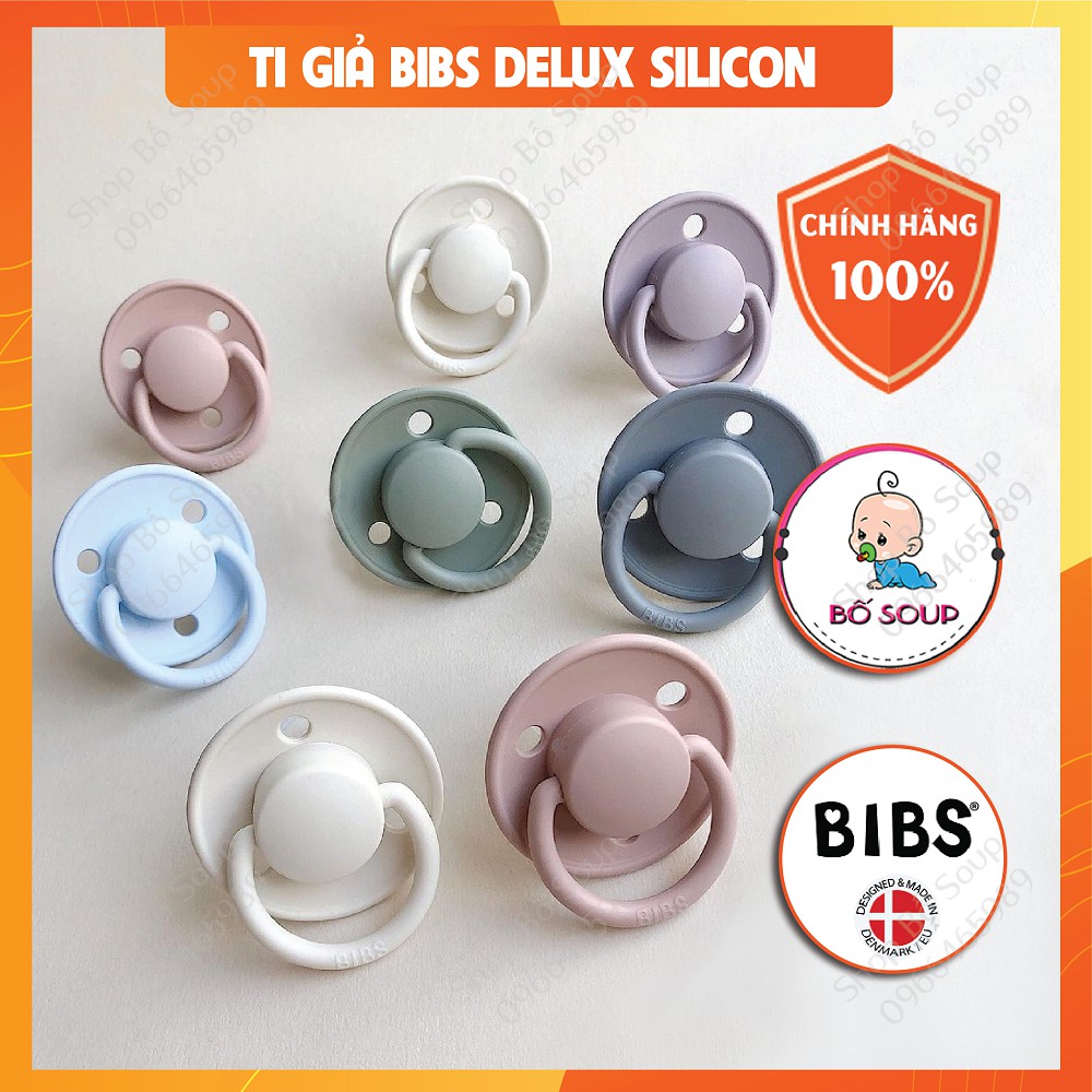 Núm Ti Giả BIBS Delux Cho Bé Chính Hãng Kèm Nắp Trứng Hoặc Hộp Đựng Shop Bố Soup