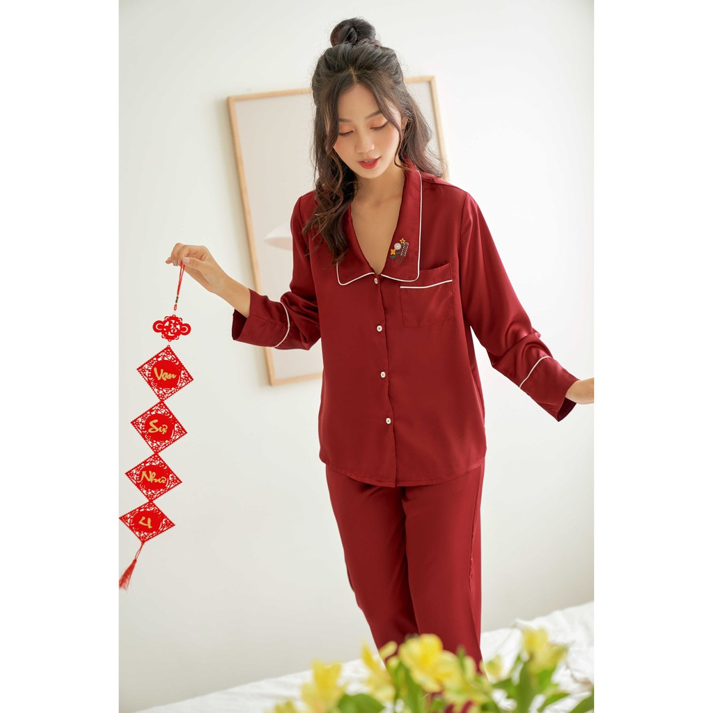 Bộ pijama Lụa cao cấp VIBES Emma Long Sleeve Py Set