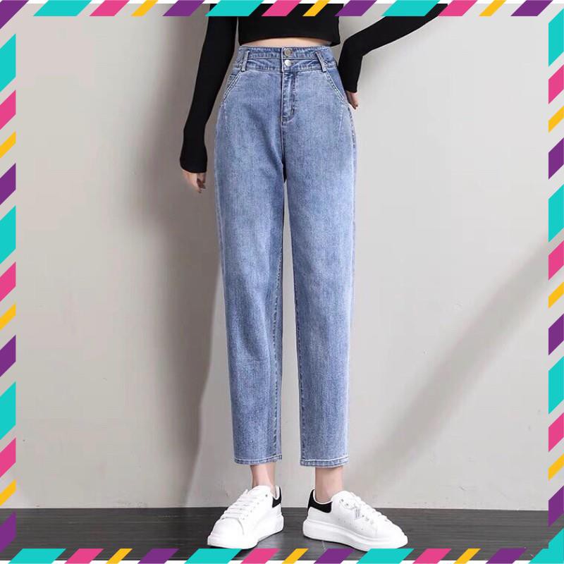 Quần bò baggy nữ quần jean baggy nữ quần jeans nữ cạp cao 3 size S M L hót 2021