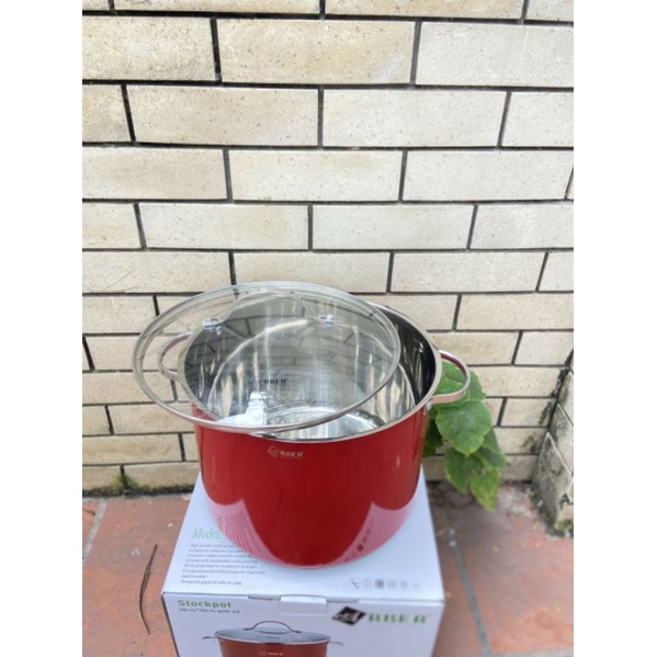 Nồi luộc gà cao cấp arber màu đỏ dung tích 28cm