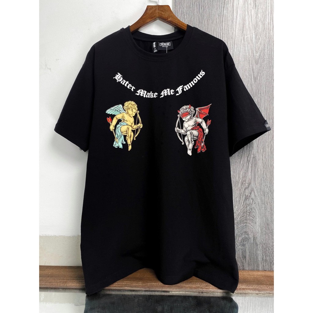 Áo thun tay lỡ Hater The Bad God , áo thun cotton nam nữ unisex , MSW Town