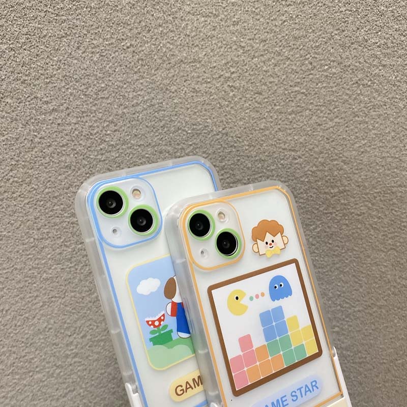 Ốp Điện Thoại TPU Dẻo Họa Tiết Máy Chơi Game Kèm Giá Đỡ Cho iPhone 13 12 11 Pro Promax 7 8 Plus X XR XSMax