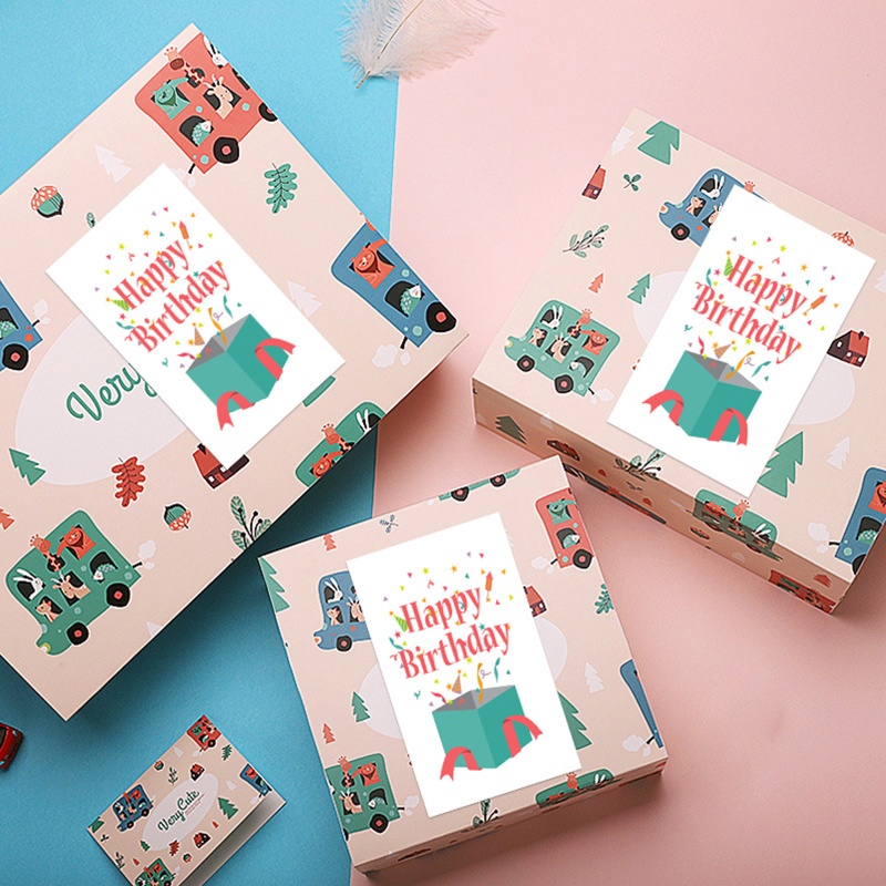 Set 30 Thiệp Chúc Mừng Sinh Nhật Họa Tiết Hoạt Hình Kèm Phong Bì Cho Bé