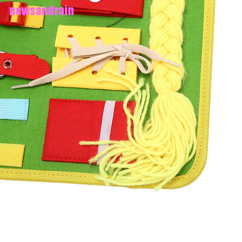 [cool]Kids Busy Board Buckle Old Zip Button Lace Up Toy Montessori Early Education Toy