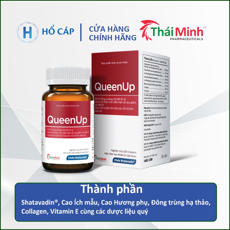 QueenUp - Cân bằng nội tiết, tạm biệt khô hạn, xua tan bốc hoả