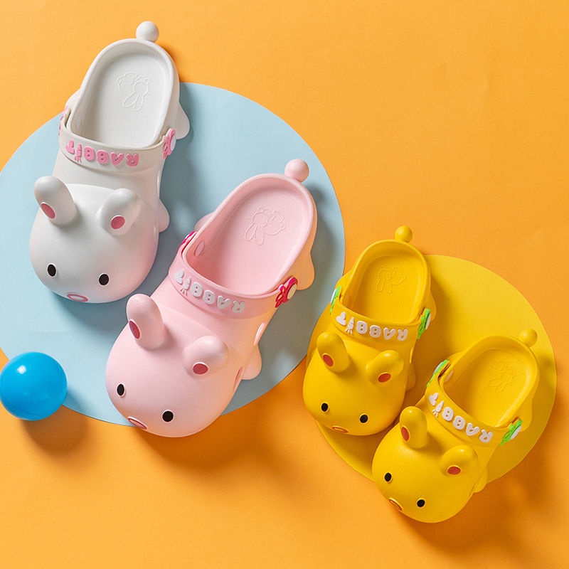 Giày Crocs Chống Trượt Chống Va Chạm Hình Thỏ Dễ Thương Cho Bé
