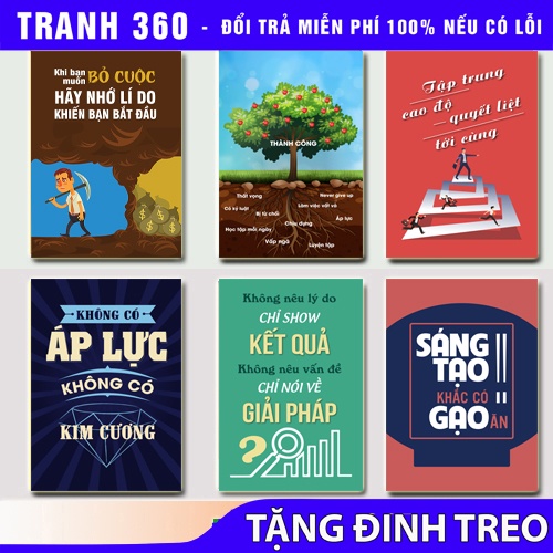 Tranh văn phòng trang trí những câu nói tạo động lực nhiều mẫu mã đa dạng phù hợp treo tại phòng sale phòng marketing.