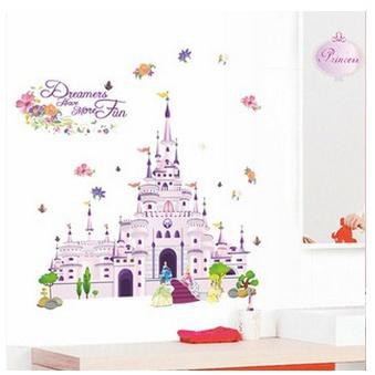 Giấy dán tường trang trí phòng hình lâu đài công chúa