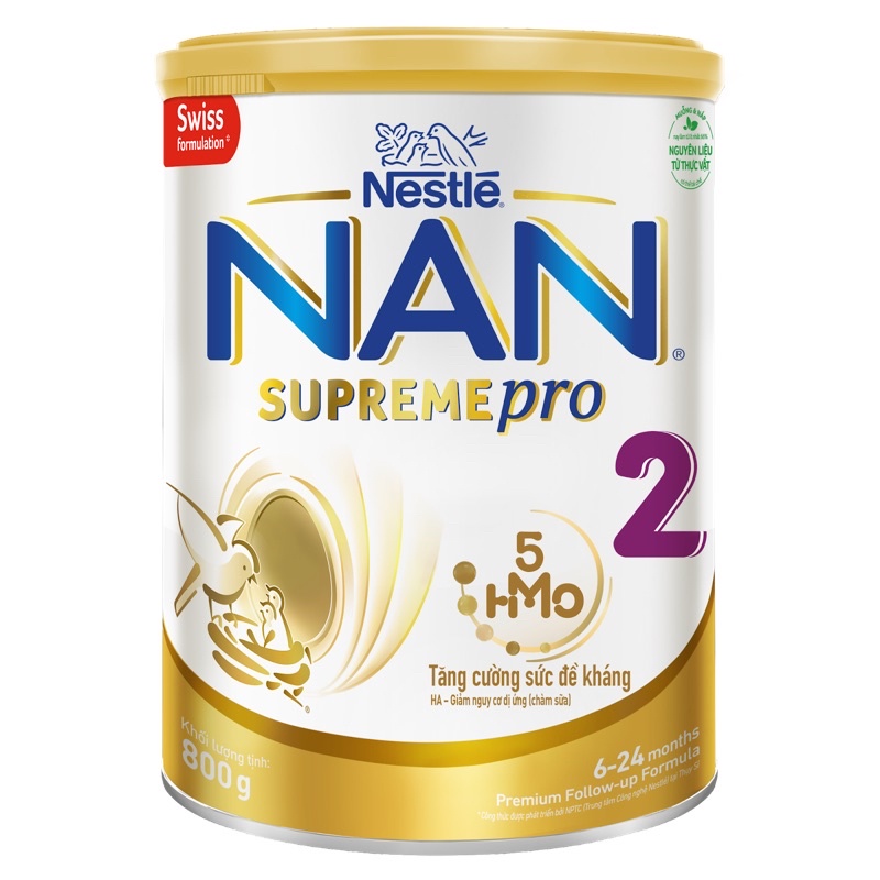 Sữa bột Nan SUPREME PRO 2 800g ( Mẫu Mới PRO )