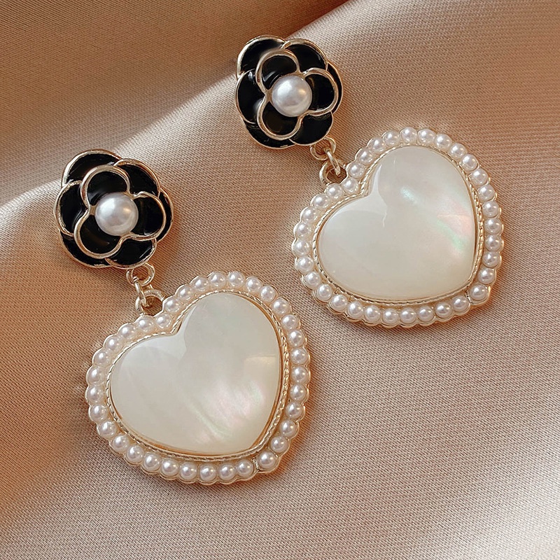 Bông Tai Bạc 925 Hình Hoa Đính Ngọc Trai Phong Cách Hàn Quốc Ngọt Ngào Thời Trang