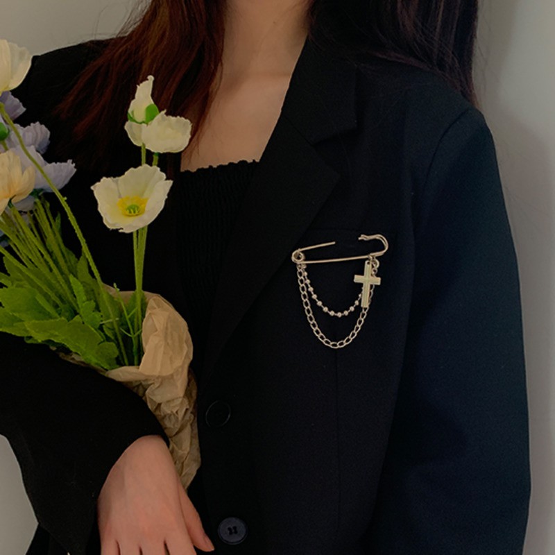 Cài Ngực Áo Thiết Kế Hình Chữ Thập Cá Tính Thời Trang