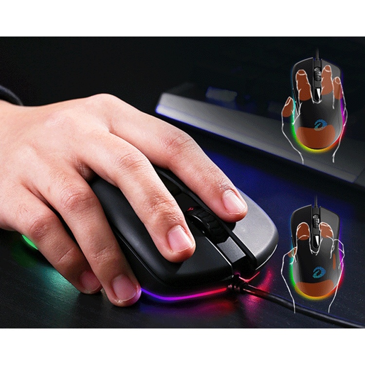 Chuột gaming DAREU EM908 siêu nhạy 6000DPI, sensor BRAVO, led RGB nháy nhiều màu, BH 1 ĐỔI 1