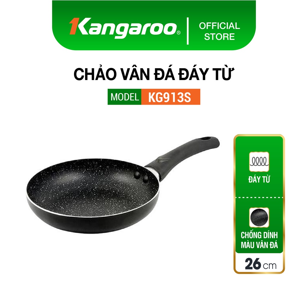 Chảo vân đá 26cm đáy từ Kangaroo KG913S