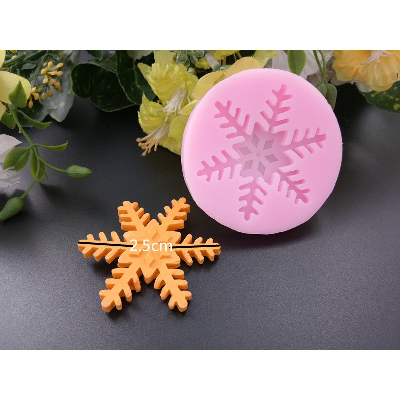 Khuôn rau câu silicon 4D Khuôn 3 bông tuyết Mã HB2KY5