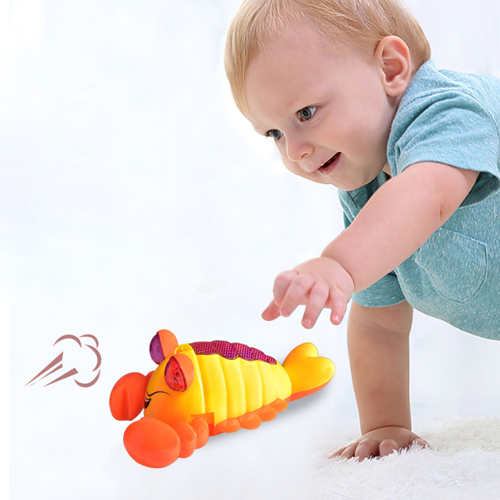 Đồ Chơi Con Tôm Hùm Đại Dương Đi Bộ Trên Cạn Chạy Pin Phát Sáng Phát Nhạc (chạy pin)