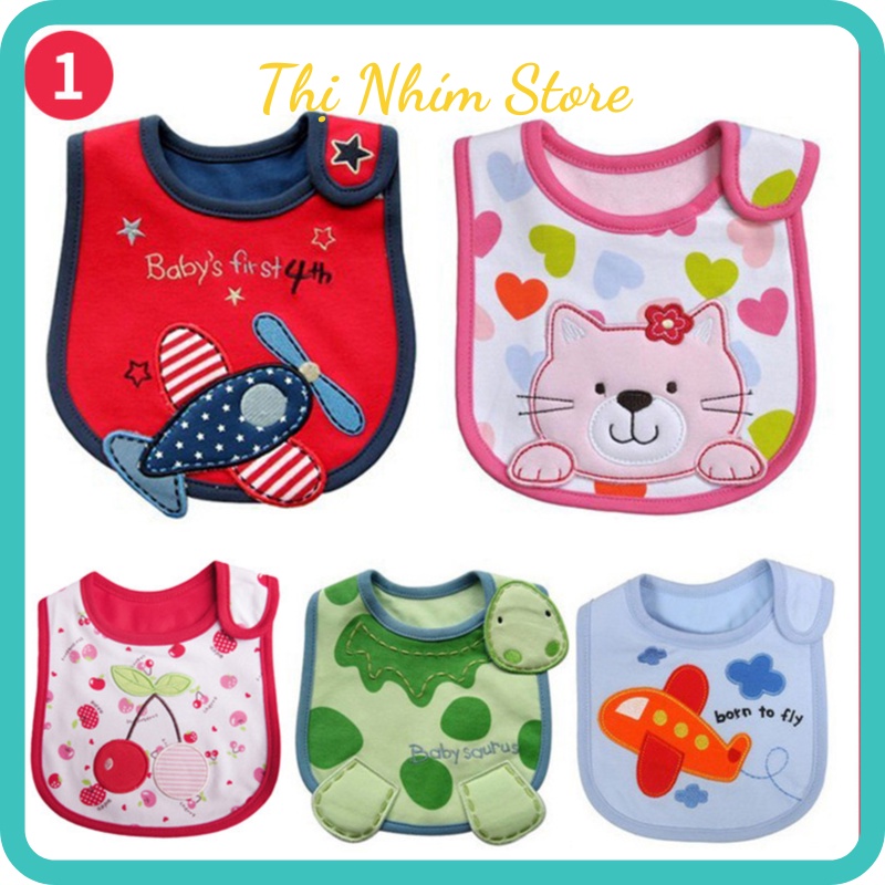 Yếm Ăn Dặm Chống Thấm Carter Cho Bé, Thị Nhím Store, Yếm Ăn Dặm Cotton Siêu Cute