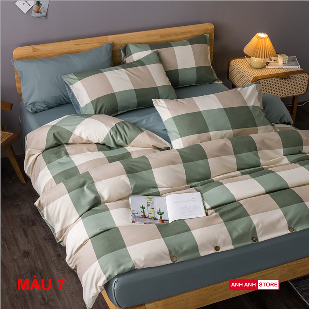 Bộ Vỏ Chăn Ga Gối CARO - Cotton dày dặn, màu sắc tươi sáng | BigBuy360 - bigbuy360.vn