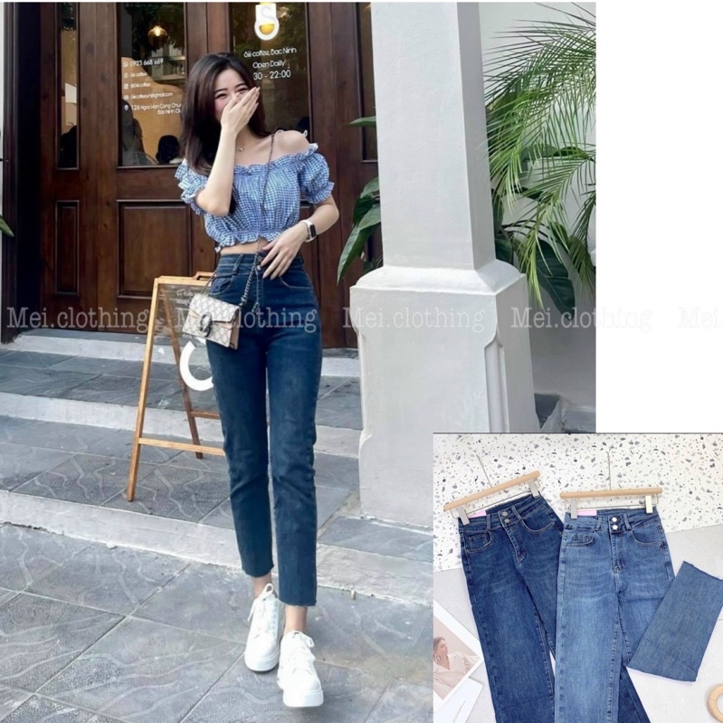 QUẦN JEAN Ống Đứng Quần Bò Ống Đứng 2 khuy chất liệu dày dặn co giãn mã 3872