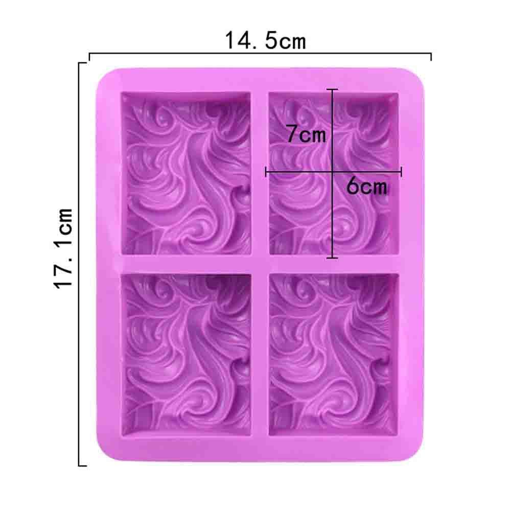Khuôn Silicone Làm Bánh/Xà Phòng Hình Bông Hoa 4/6 Ô Xinh Xắn