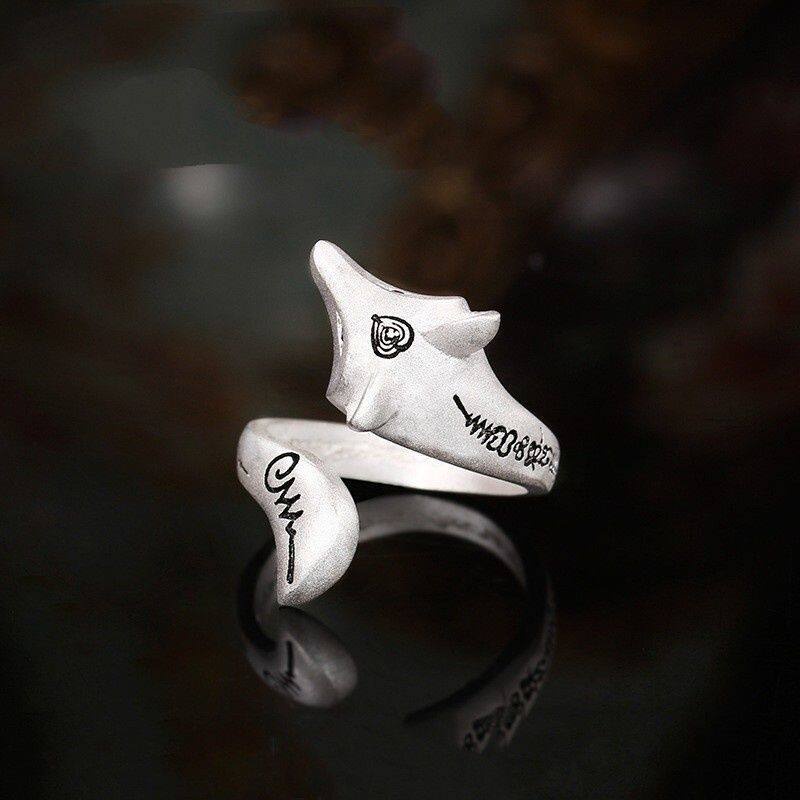 RL-Thái Phật thương hiệu cáo hồ ly kinh nhẫn sterling bạc retro mở nhẫn để thu hút hôn nhân và giàu có hôn nhân nữ nhẫn tốt lành là có thật và hiệu quả