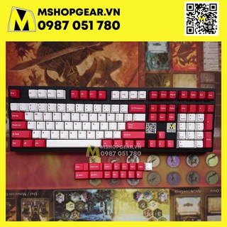 Keycap Red white thick pbt Oem profile Doubleshot 123 keys