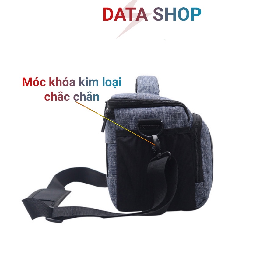 Túi đeo máy ảnh tốt dây móc sắt kèm bọc dù chống mưa