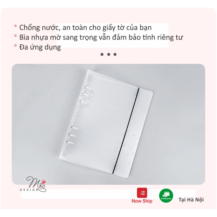 Bìa còng nhựa CỨNG mờ A4 B5 A5 A6 - Bullet journal planner