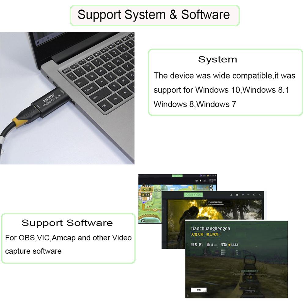 Mini Video Capture Card USB 2.0 HDMI Video Grabber cho PS4 Game DVD Máy quay phim HD Camera Ghi trực tiếp Phát trực tiếp
