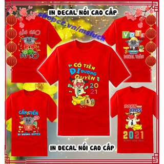 Áo thun tết 2021 cực ngầu, áo tân sửu, áo tết 2021, vải cotton, mịn mát, áo tân sửu, trend 2021, in decal nổi sắc nét
