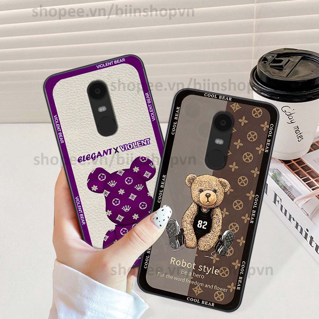 Ốp Xiaomi Redmi Note 4/ Note 4x / Redmi 5 Plus hình gấu bear brick đẹp độc lạ, thời trang, cá tính