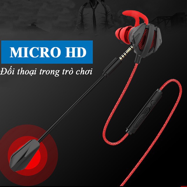 Tai nghe gaming KOSKO G6 nhét tai có mic cho game thủ chơi game điện thoại pc