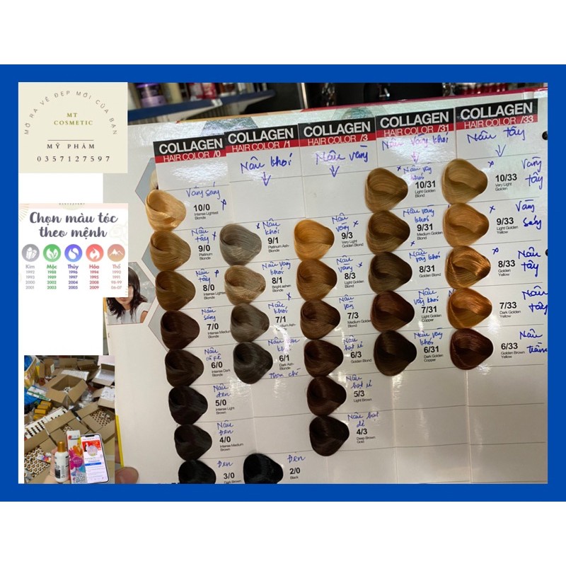 Thuốc nhuộm tóc đủ màu KHÔNG KÈM OXI