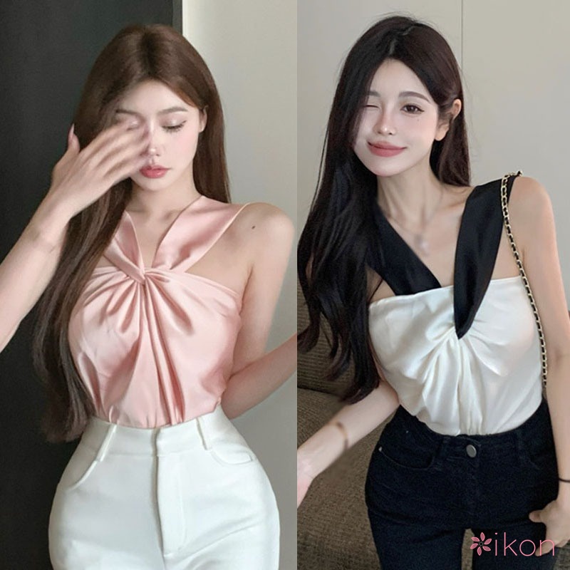 Áo Hai Dây Chất Liệu Satin Thời Trang Hàn Quốc Cho Nữ