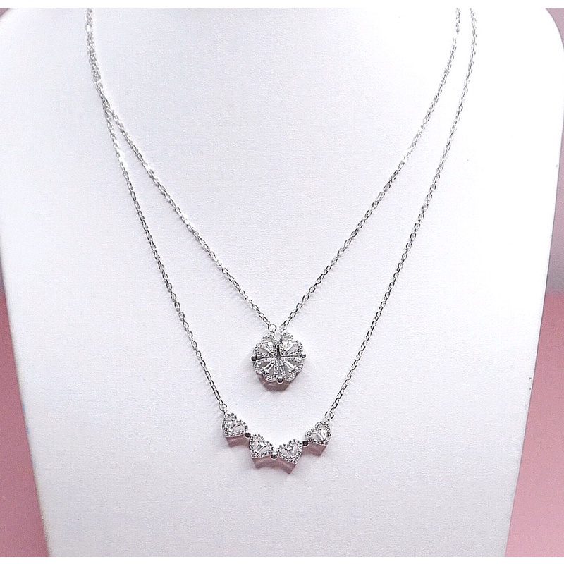 Dây chuyền nữ bạc cỏ bốn lá đeo hai kiểu chất liệu bạc 925-Minh Tâm Jewelry