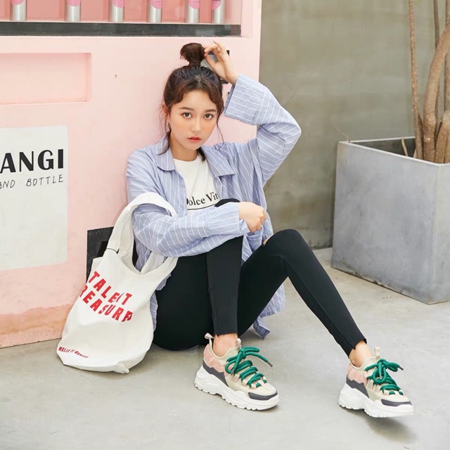 [Mã FAGREEN245 giảm 10% tối đa 30k đơn từ 99k] Giày thể thao nữ chun Sau dây to | BigBuy360 - bigbuy360.vn