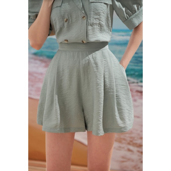 Quần đùi loe giả chân váy xếp lụa đũi 2 màu 2SO1004 ADORE DRESS