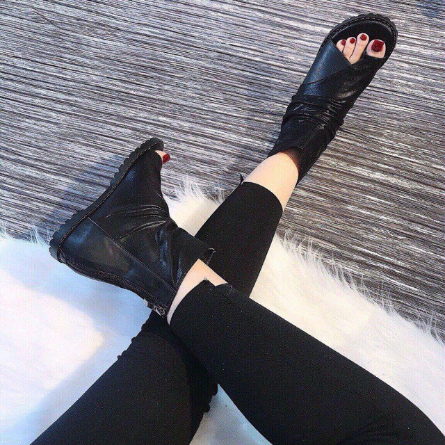 Bốt nữ XỎ NGÓN hở mũi ĐỘN ĐẾ 3 phân (mã 677) | BigBuy360 - bigbuy360.vn