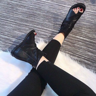 Bốt nữ hở mũi độn 3 phân (mã 677)