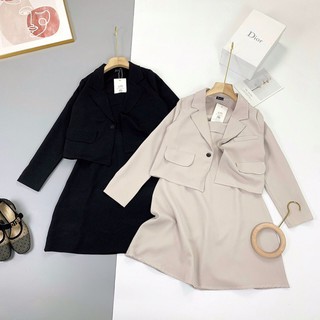 set blazer kèm váy