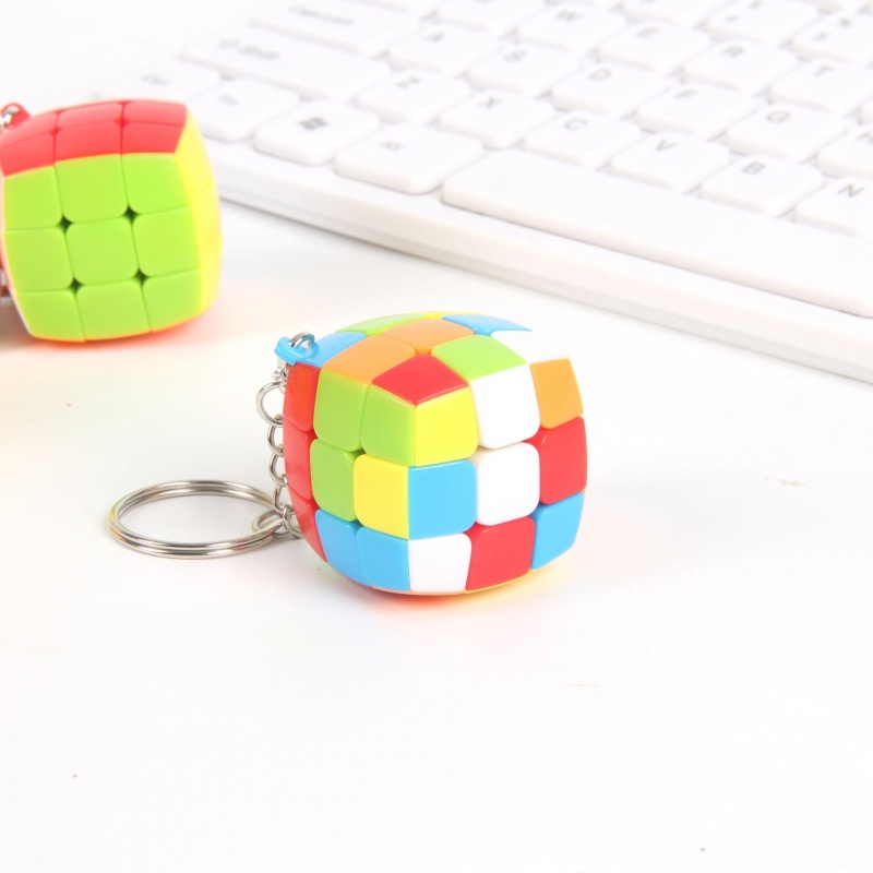 Móc Khóa Mặt Khối Rubik Mini Thú Vị Cho Bé