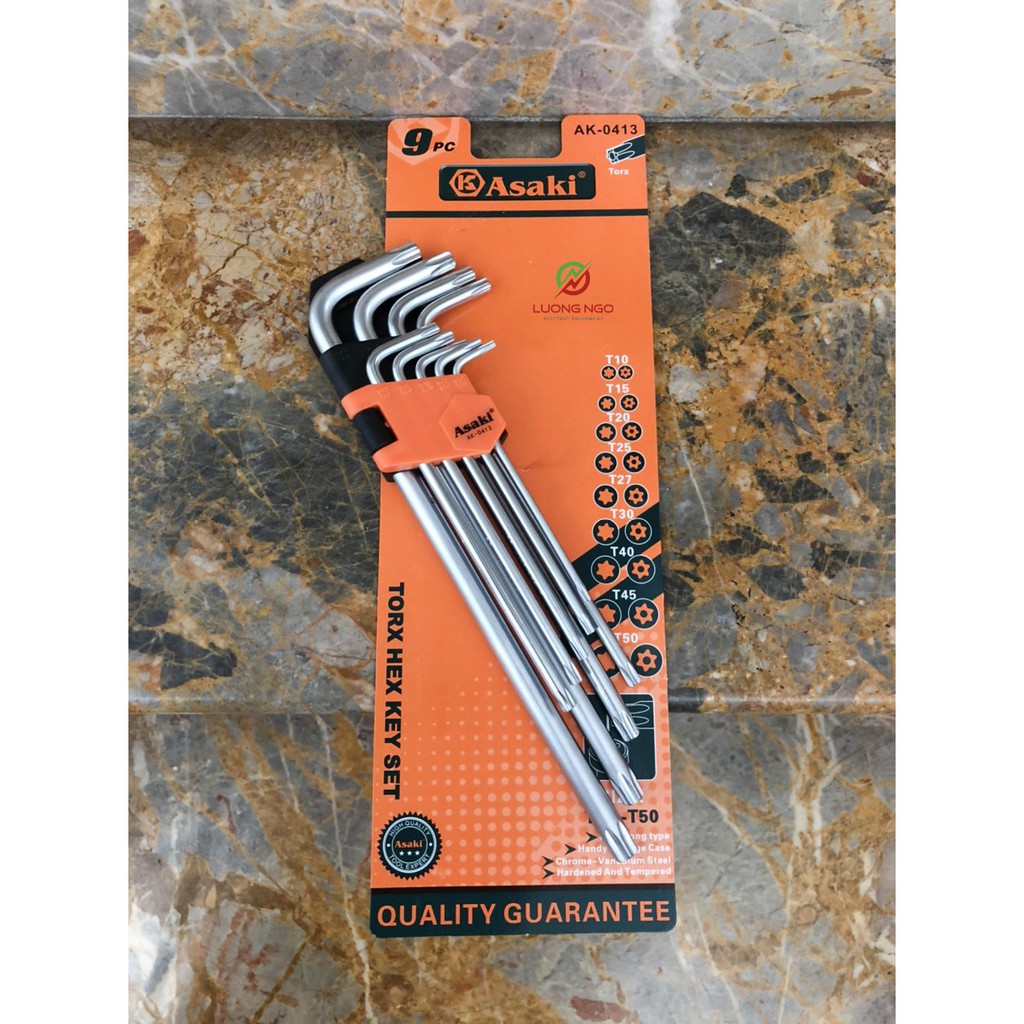 Bộ lục giác bi 9 chi tiết 1.5-10mm Kabusi, Crossman, Asaki - Bộ lục giác chất lượng cao được tin dùng nhất