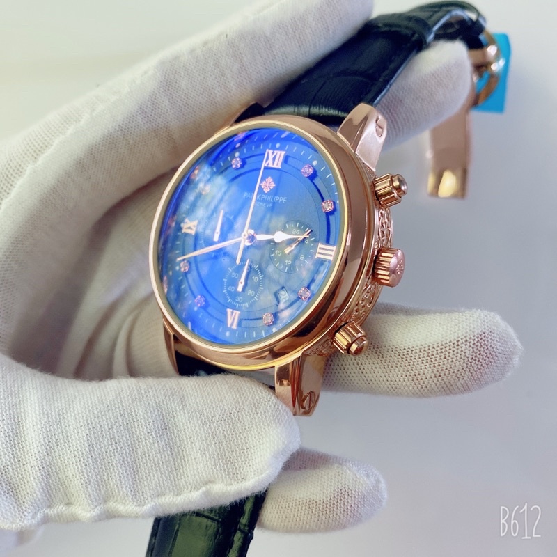 Đồng hồ Nam PT 8989 dây da mềm, chạy 6kim pin kim trôi kính chống xước, thẻ bảo hành 12 tháng - Patek | BigBuy360 - bigbuy360.vn