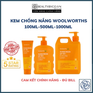 Kem chống nắng Woolworths Úc 50SPF++ 100ML/500ML/1000ML - BEAUTYBYCO.VN