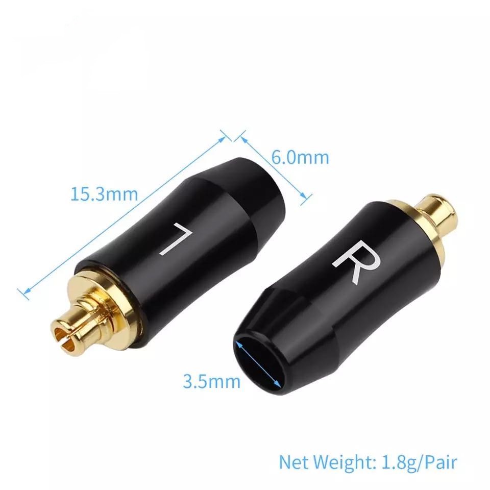 One Pair MMCX Earphone Gold Plated Audio Jack Wire Connector DIY Plug Metal Adapter For Se425 Se525 Se535 Se846 HiFi Headset