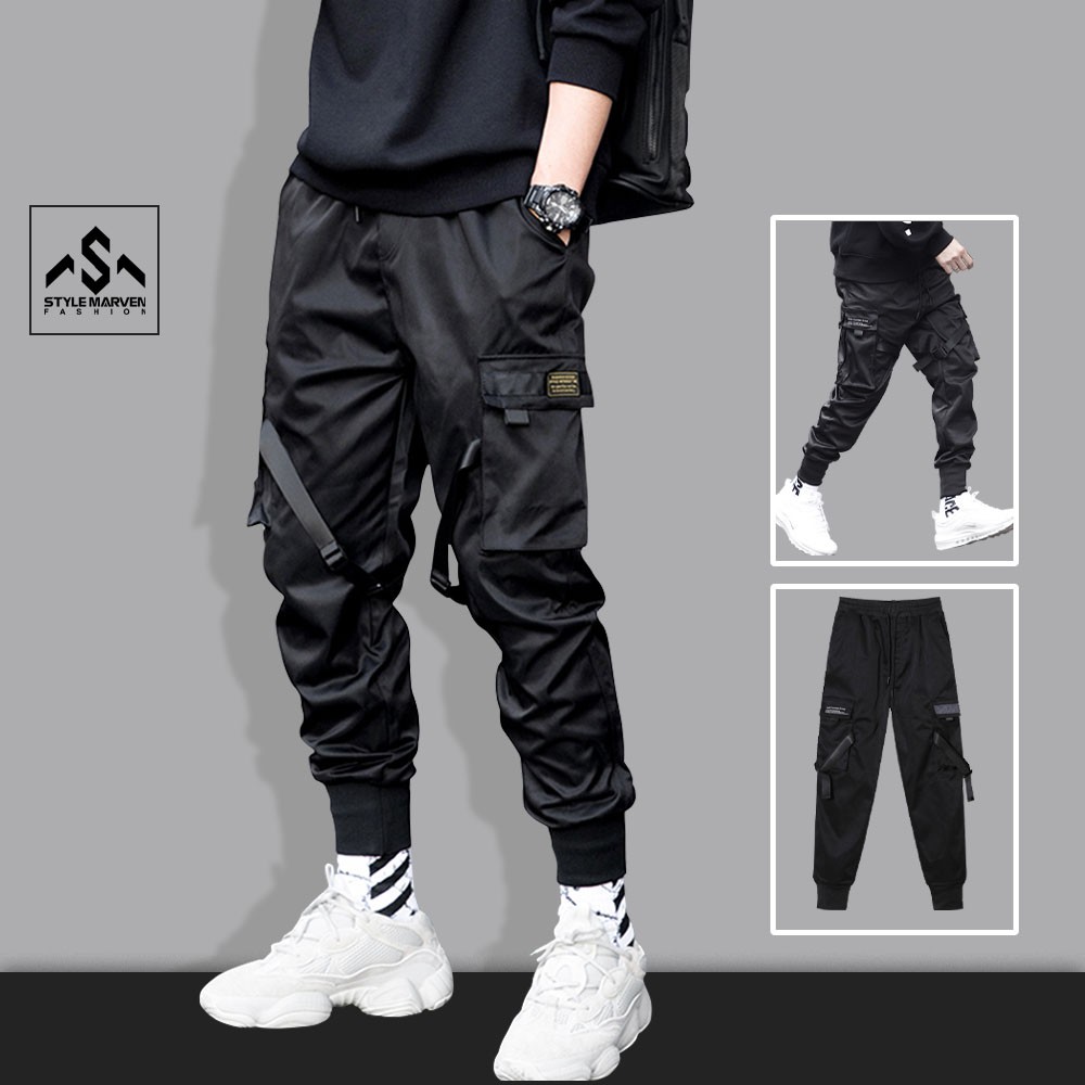 Quần jogger nam kaki co giãn STYLE MARVEN túi hộp phối dây hiphop cá tính - QUAN SM025