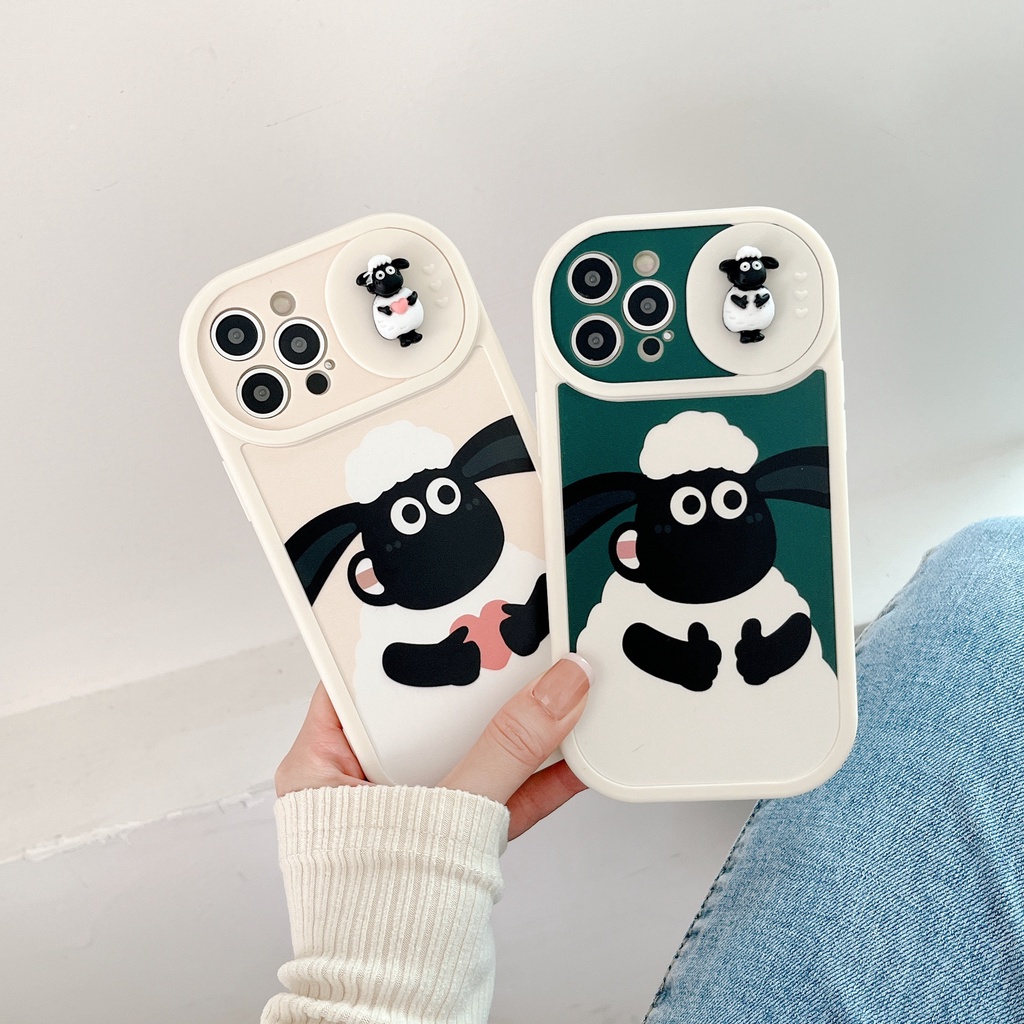 Ốp Điện Thoại Silicon Mềm Chống Sốc Họa Tiết Chú Cừu Dễ Thương Dành Cho iPhone 13 12 11 Pro Max X XS XR