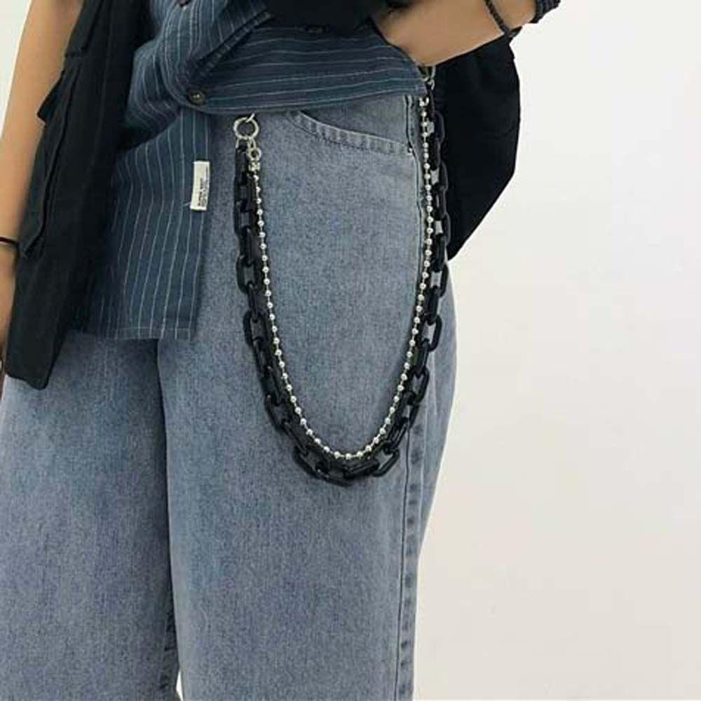 Dây Xích Nhựa WMES15H Màu Hồng Trang Trí Quần Áo Phong Cách Hip Hop Cho Nữ