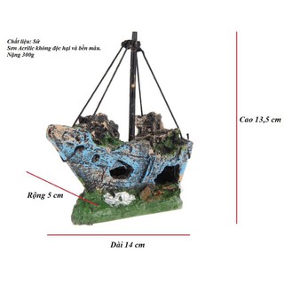 Tàu cướp biển mini dùng trang trí bể cá ,rùa